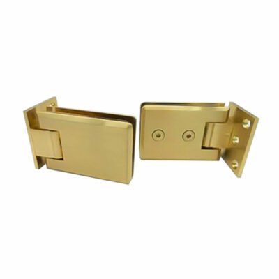 Brushed Brass Glass to Wall 90 Degree Door Hinge