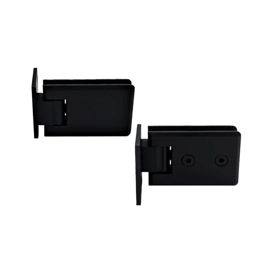 Bath Screen Matt Black Hinge