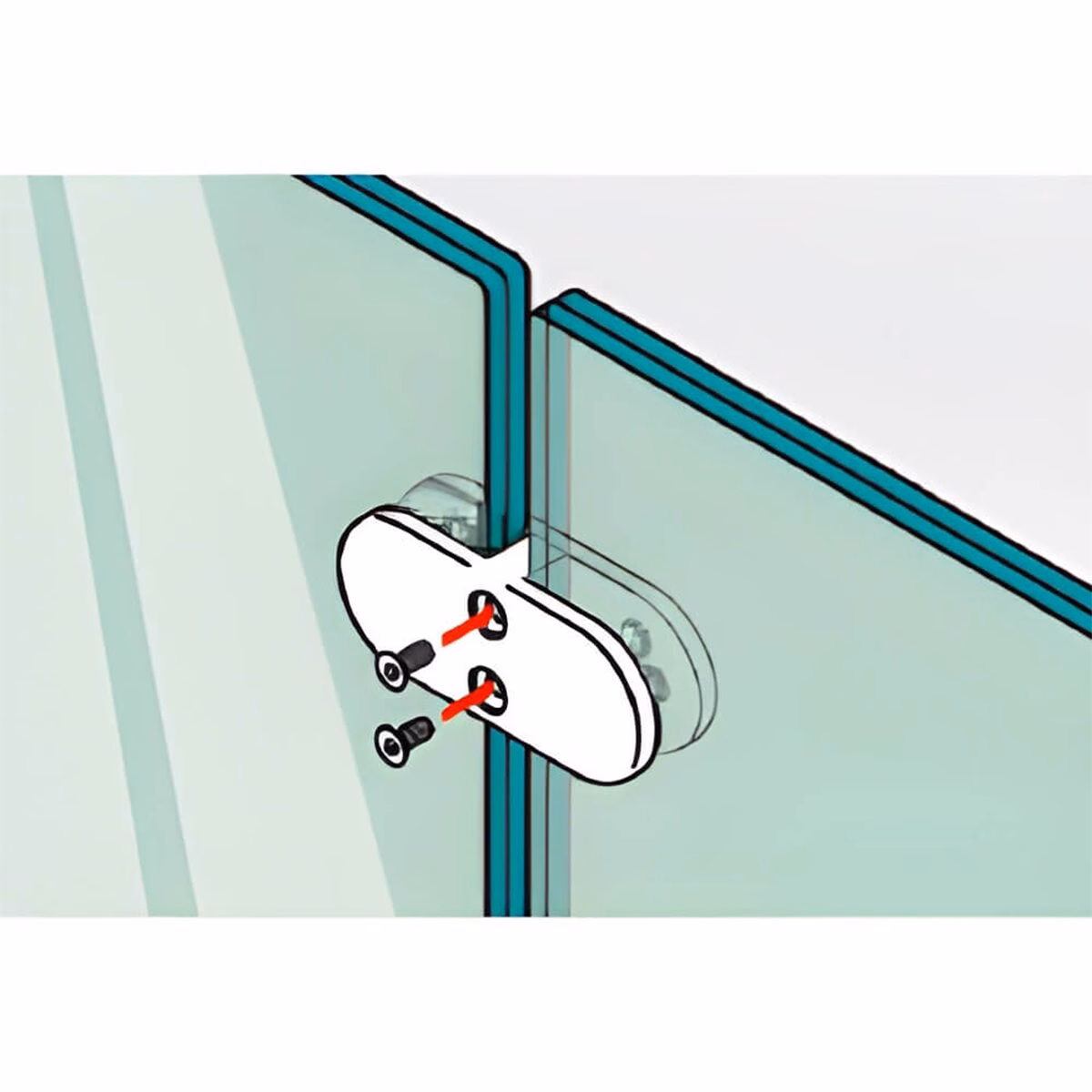 180° Glass-to-Glass In-Line Balustrade Connector - Image 2