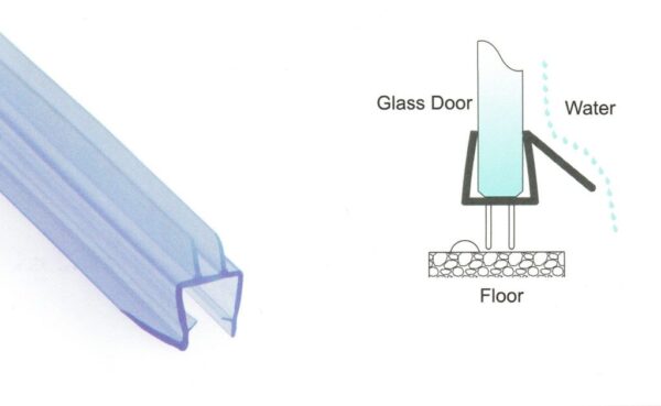 1,000mm Translucent Glass to Floor Seals for 10mm Glass