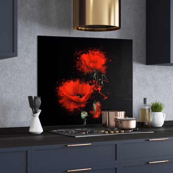 Red Flower Splashback Design