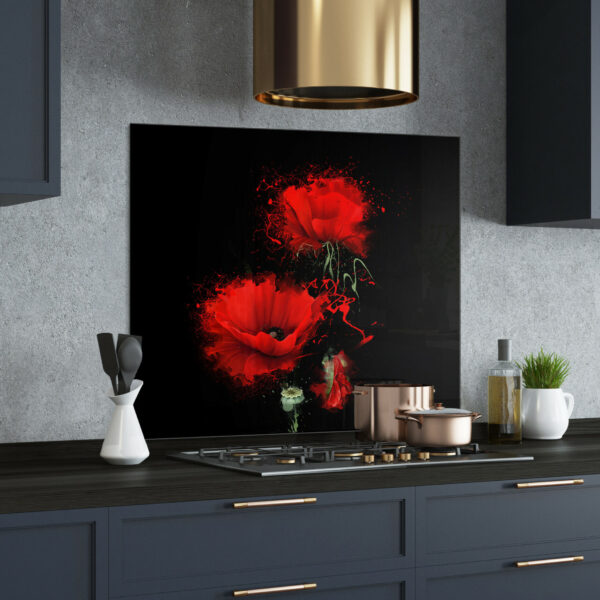 Red Flower Splashback Design