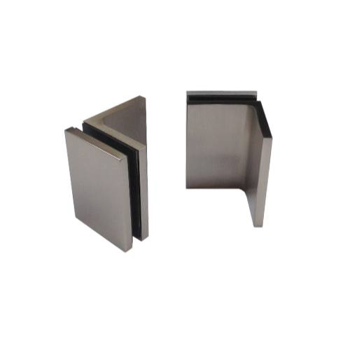 Brushed Glass to Wall 90 degree Aperture Fitting Concealed Fixings