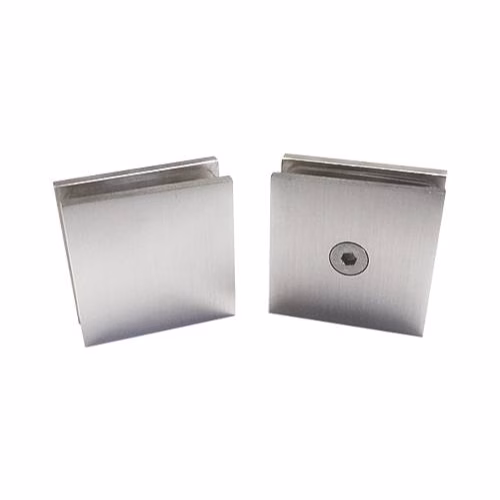 Brushed Finish Glass to Wall Inline Aperture Fitting