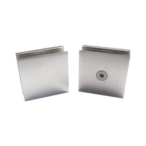 Brushed Finish Glass to Wall Inline Aperture Fitting