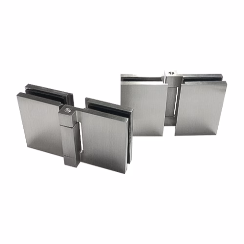 Brushed Finish Glass to Glass Free Pivot Hinge Concealed Fixings