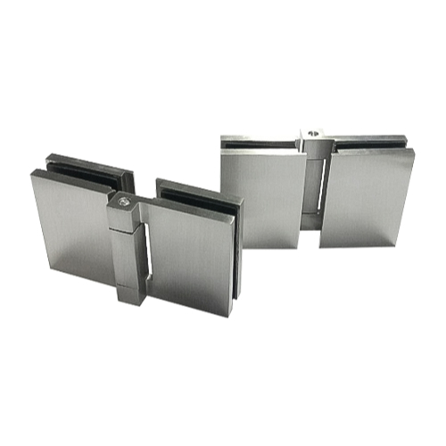 Brushed Finish Glass to Glass Free Pivot Hinge Concealed Fixings