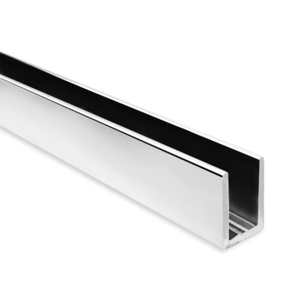 2,400mm Polished Aluminium Glazing Channels – 8mm – 10mm Glass
