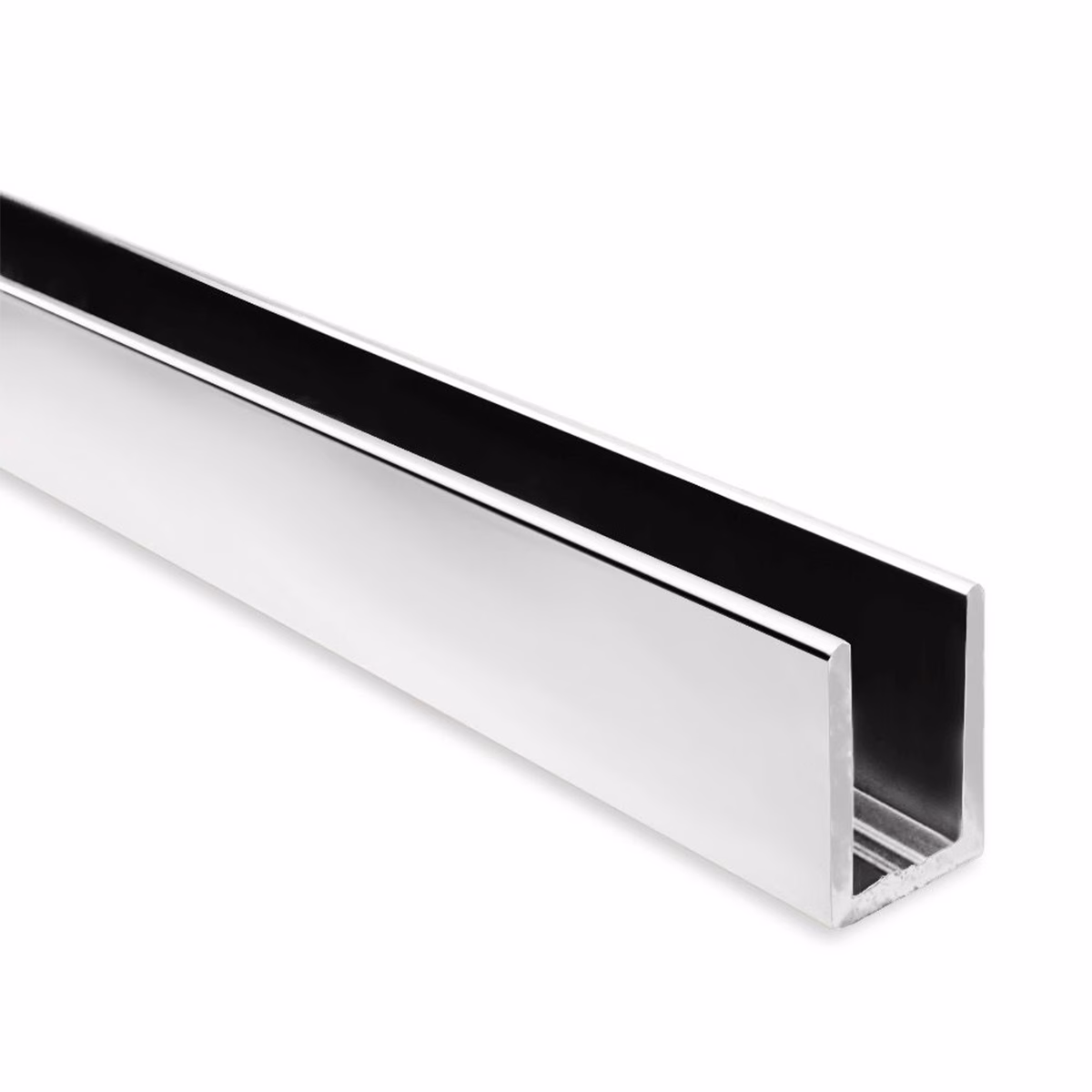 2,350mm Polished Aluminium Glazing Channels – 8mm – 10mm Glass