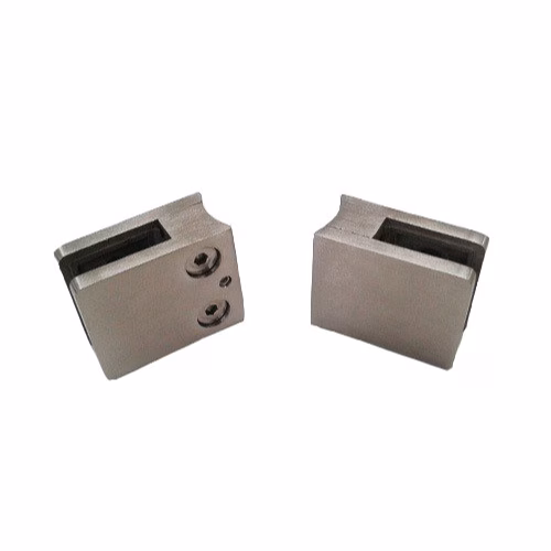 Round Back Brushed Satin Square Shaped Glass clamps