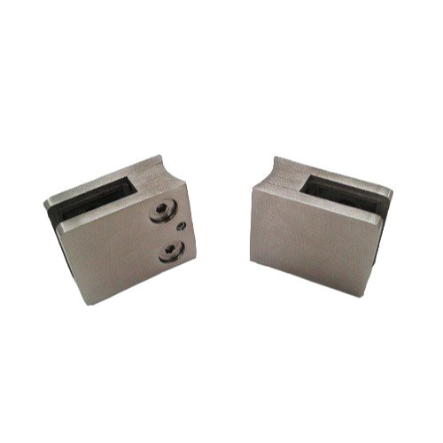 Round Back Brushed Satin Square Shaped Glass clamps