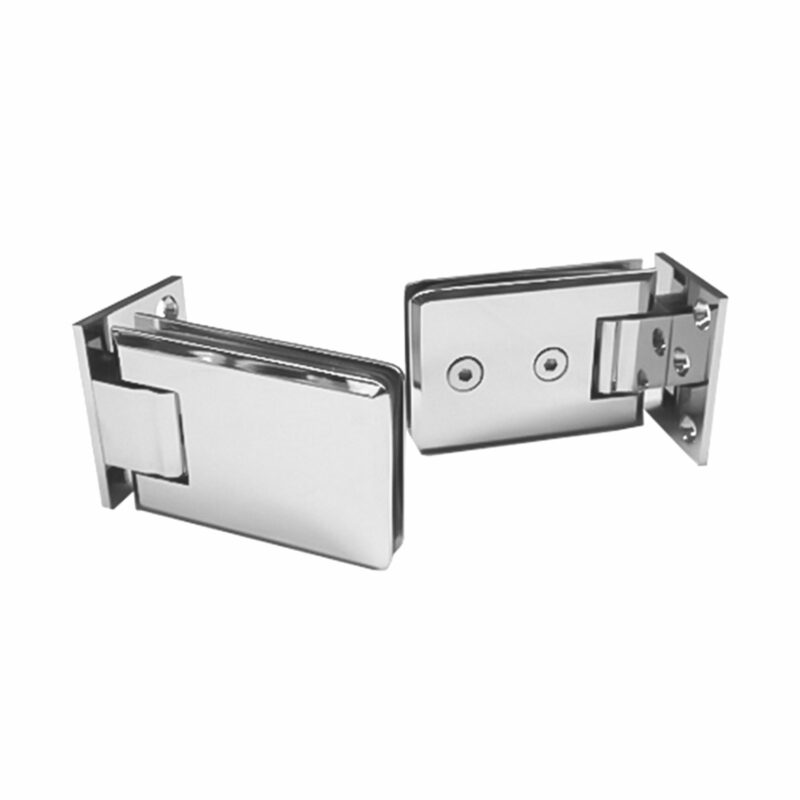 Chrome Plated Glass to Wall 90 Degree Door Hinge
