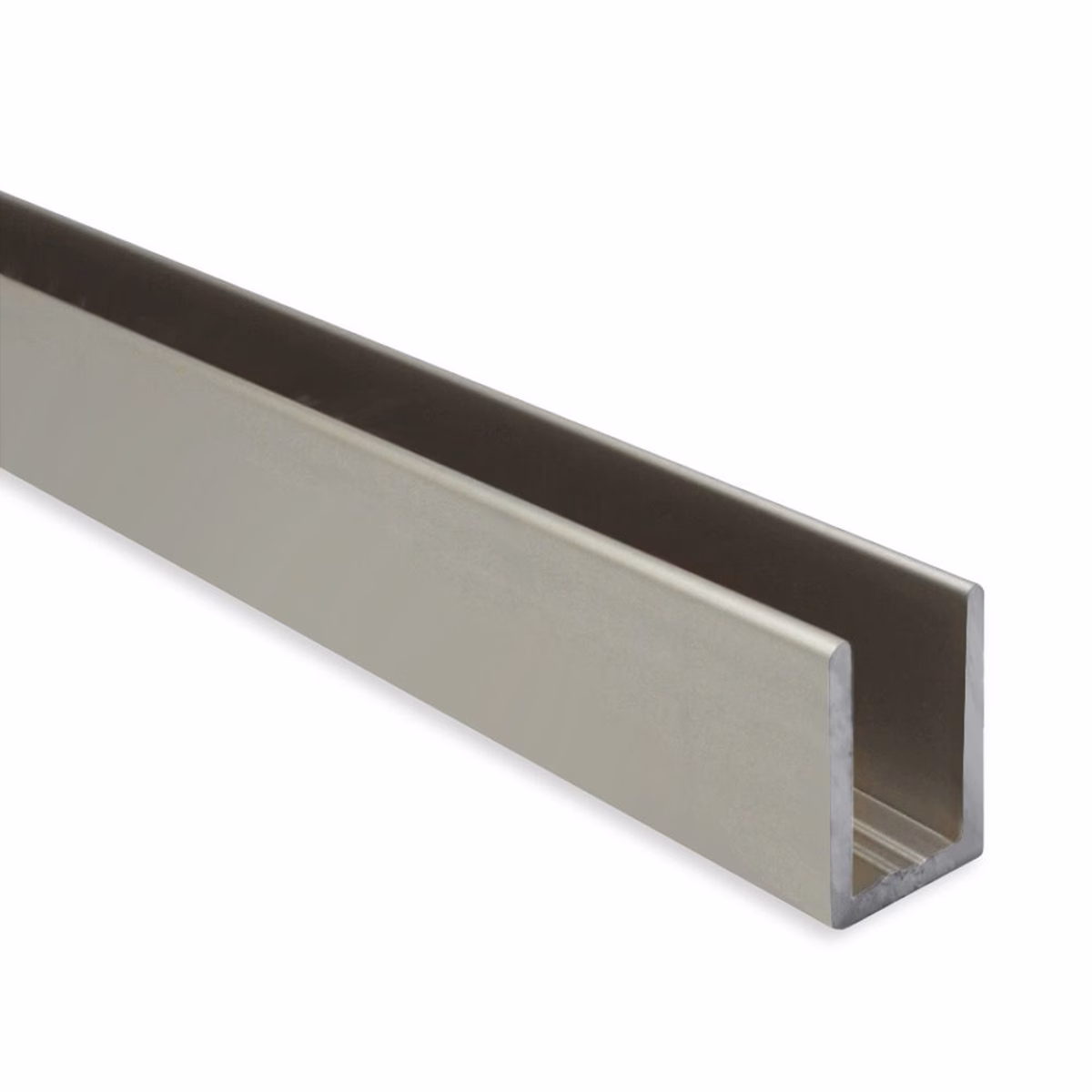 2,350mm Brushed Nickel Aluminium Glazing Channels - up to 10mm Glass