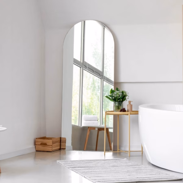 Frameless Free Standing Arch Leaner Mirror