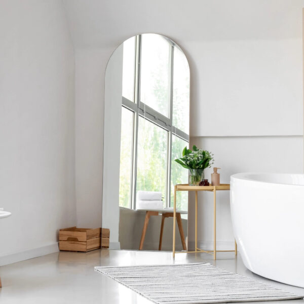 Frameless Free Standing Arch Leaner Mirror