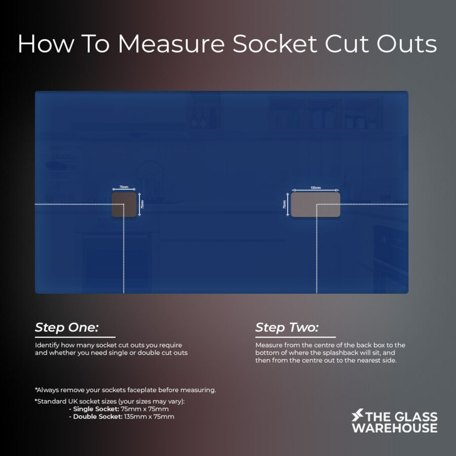 How to measure socket cut outs for your glass kitchen splashback