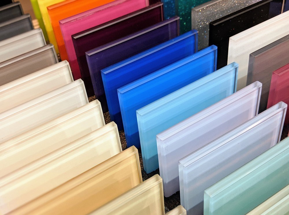 painted glass samples