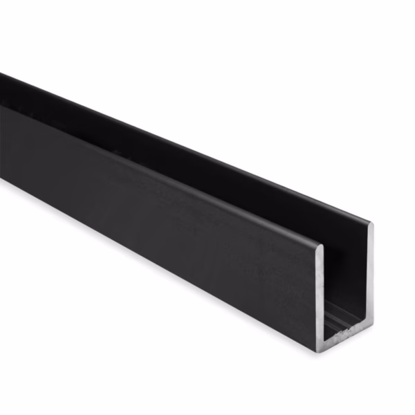 Matt Black 2,350mm Glazing Channels – 8mm – 10mm Glass