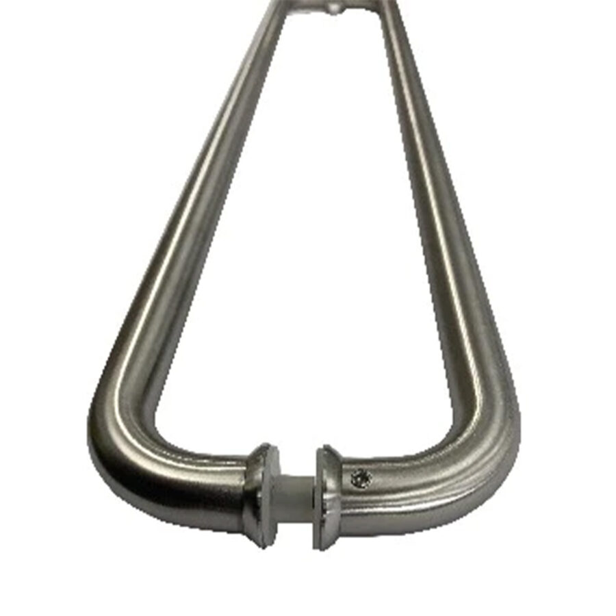 D style pull handle for glass doors.