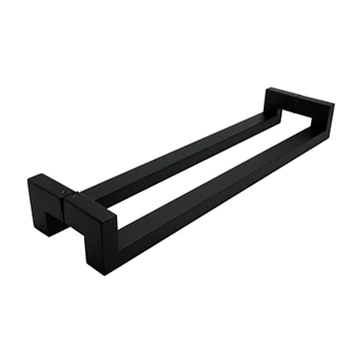 Black Cranked Pull Handle 600mm Centres Express Toughening Ltd   QIC 0000 QIC HW00177 Cranked Pull Handle Front 