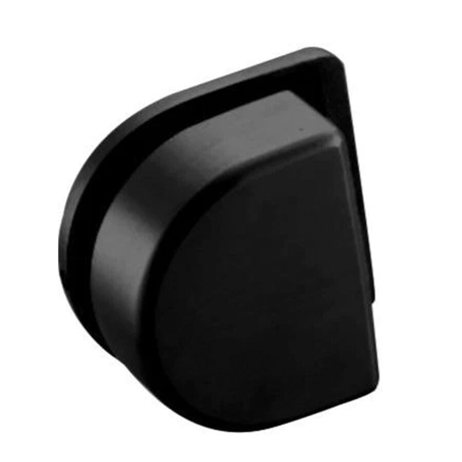 Black Strike Box for Lever Latch for glass doors.