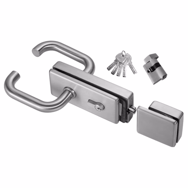 Steel Thumb To Key Lever Latch for glass doors.