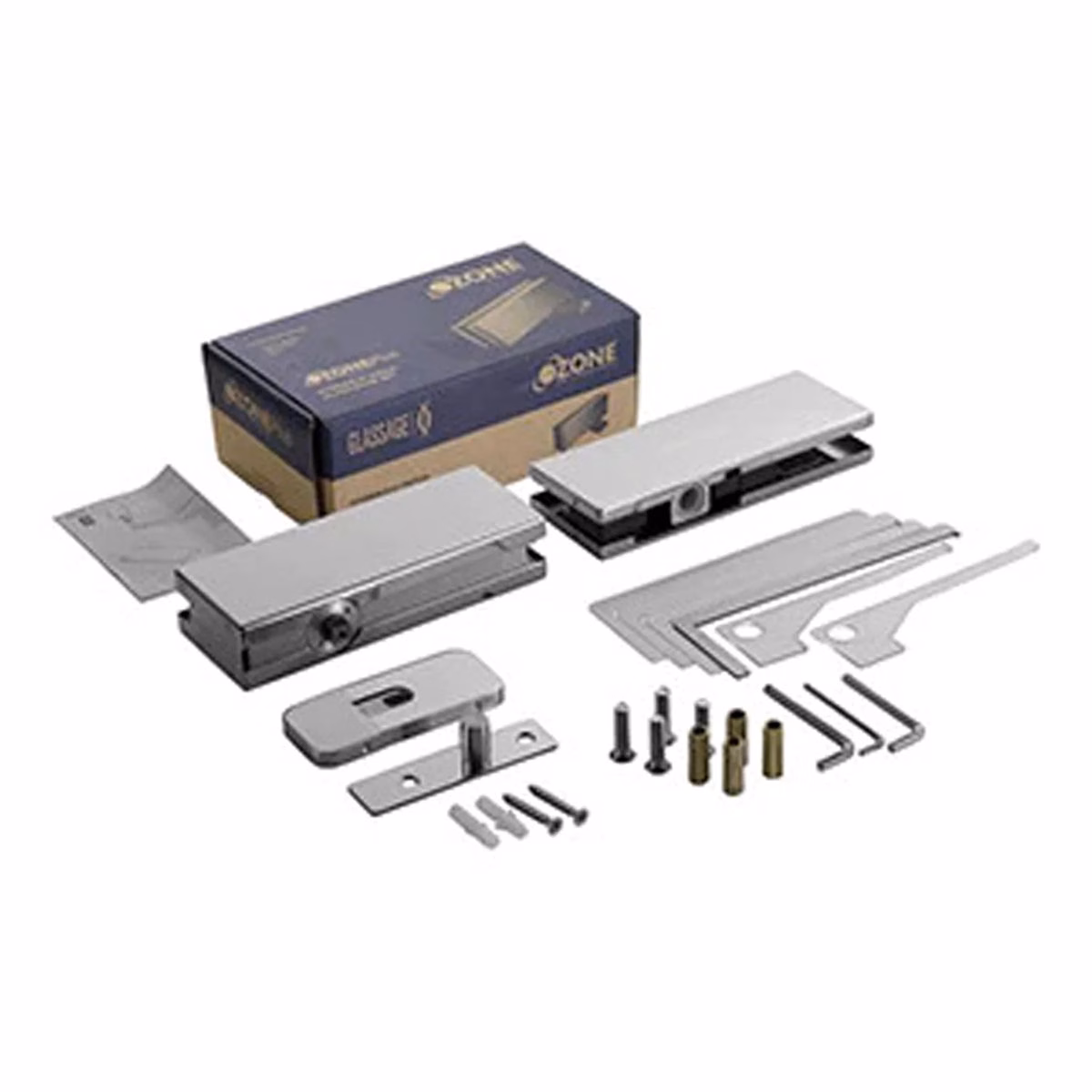 stainless steel hydraulic patch set for glass doors