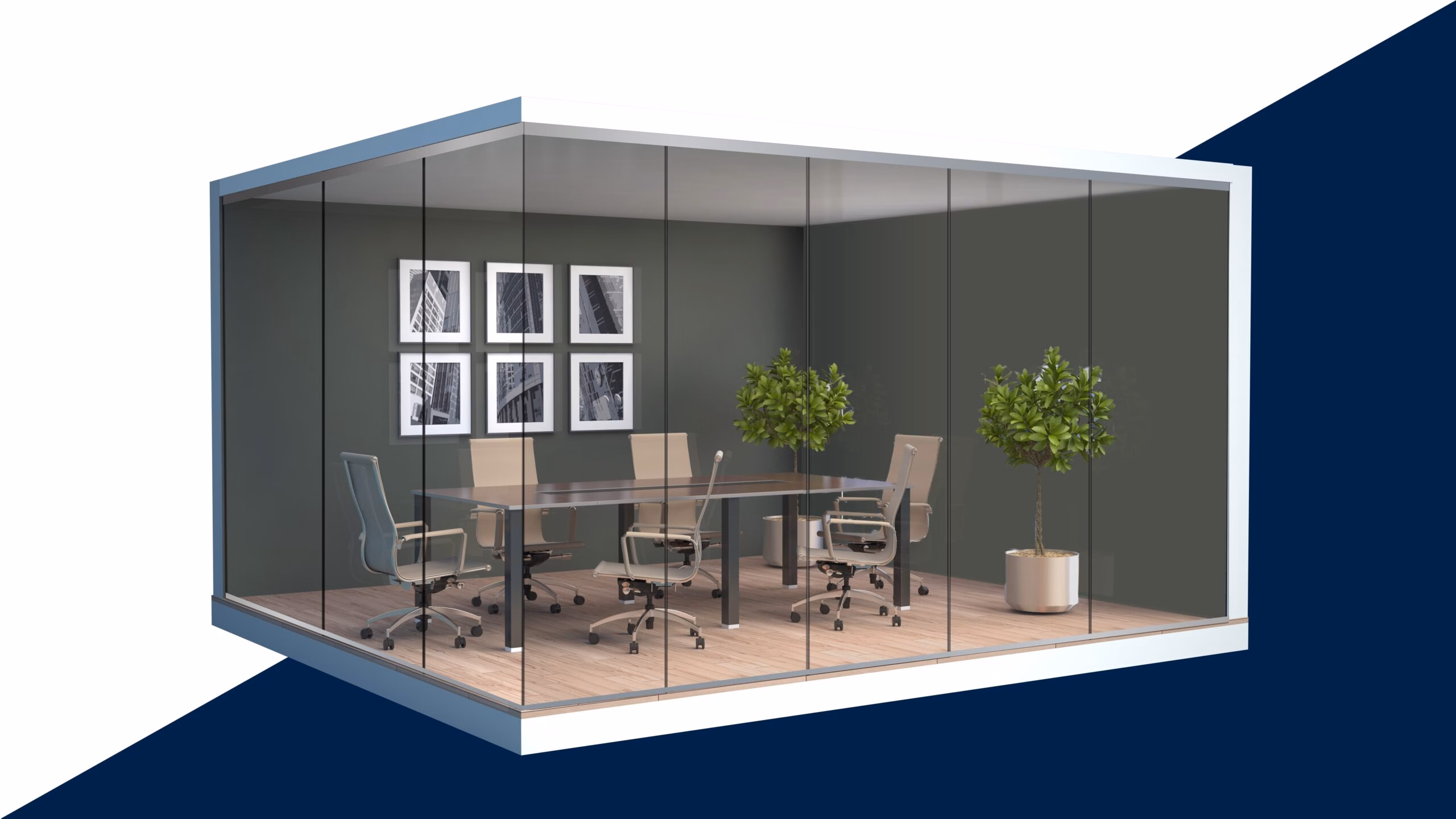 2 Side Glass Partitions