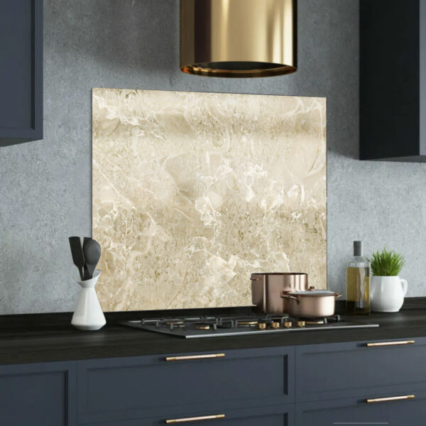 Sandy Marble printed glass splashback