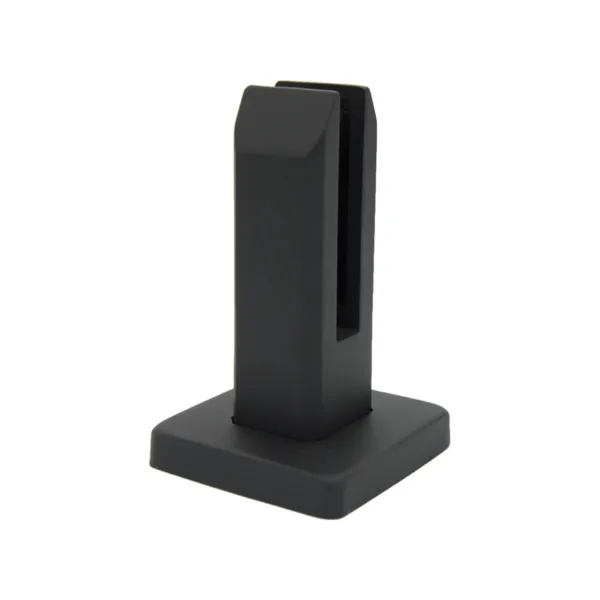 matt black square floor mounted spigot for glass balustrades