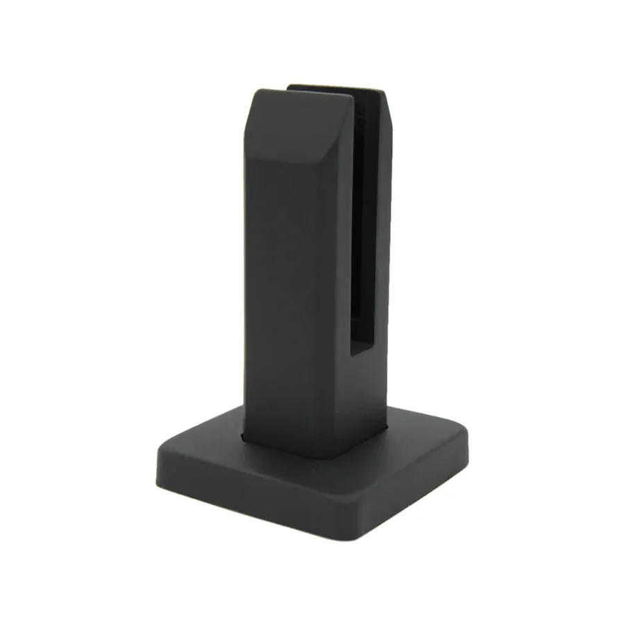 matt black square floor mounted spigot for glass balustrades