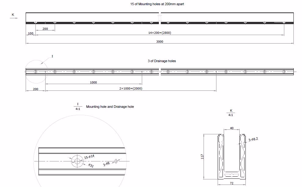 3000mm Glass Balustrade Channel with Wedge Kit and End Caps - Image 4