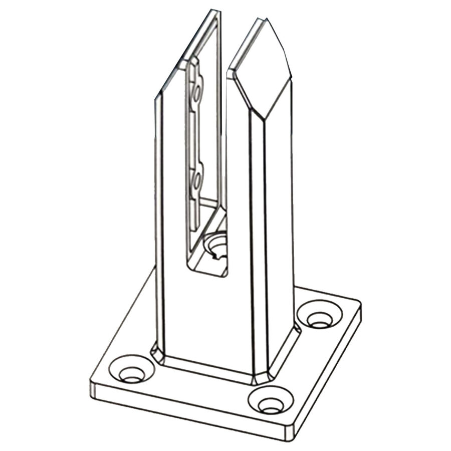Square Floor Mounted Spigot For Glass Balustrades - Image 4