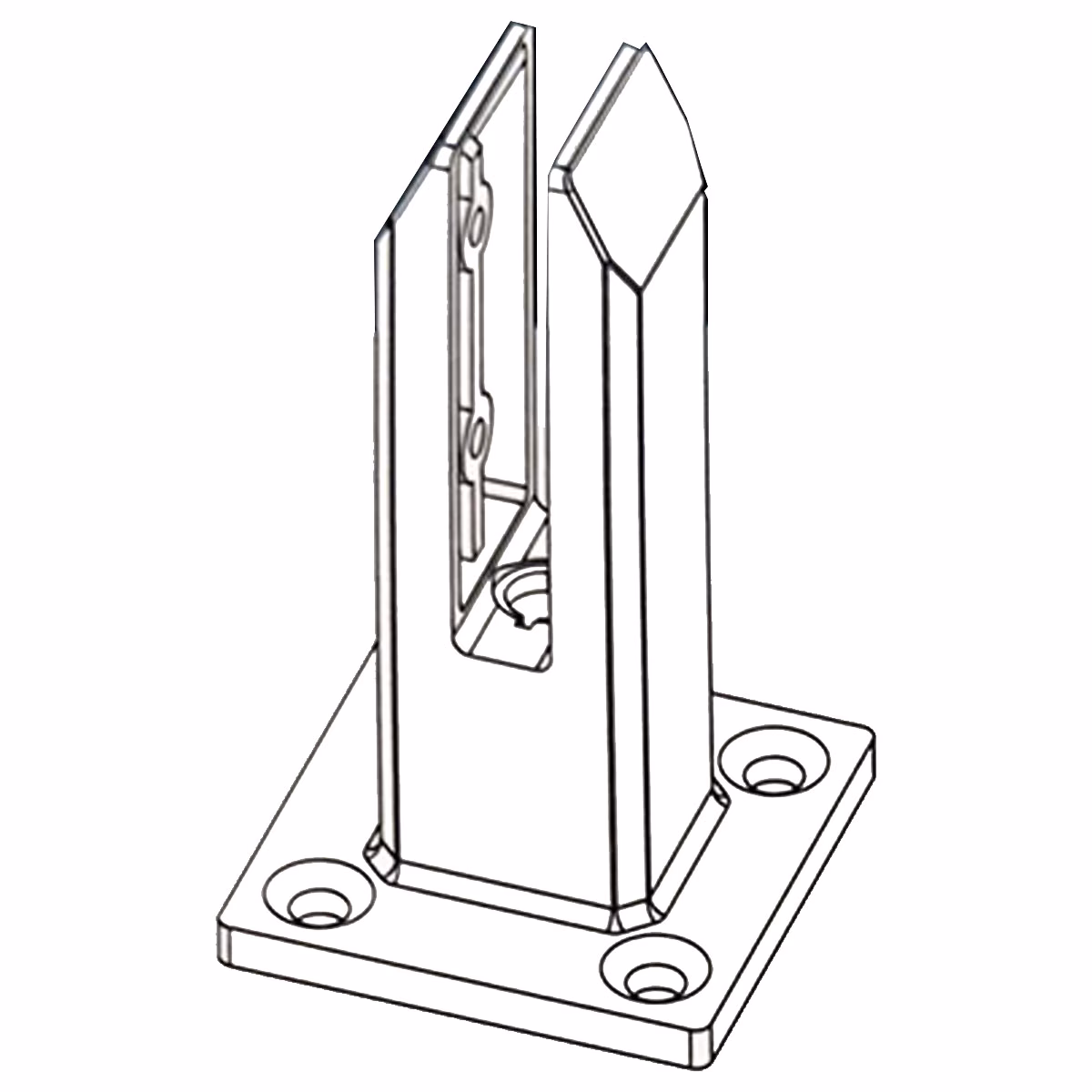 Square Floor Mounted Spigot For Glass Balustrades - Image 4