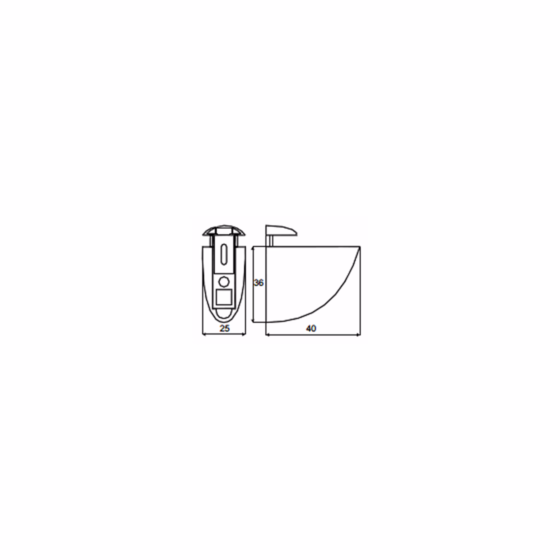 4mm - 10mm Glass Shelf Support (Single) - Image 2