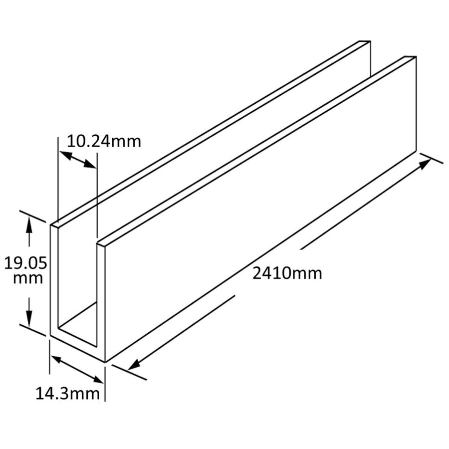 White 2,400mm Glazing Channels - 8mm - 10mm Glass - Image 2