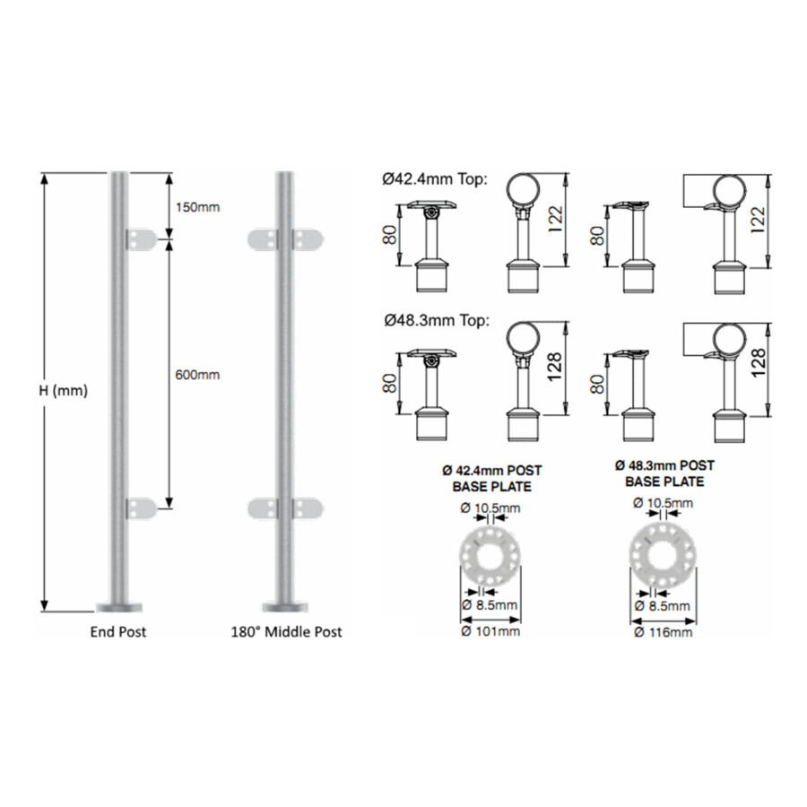 Glass Balustrade End Post - Image 2