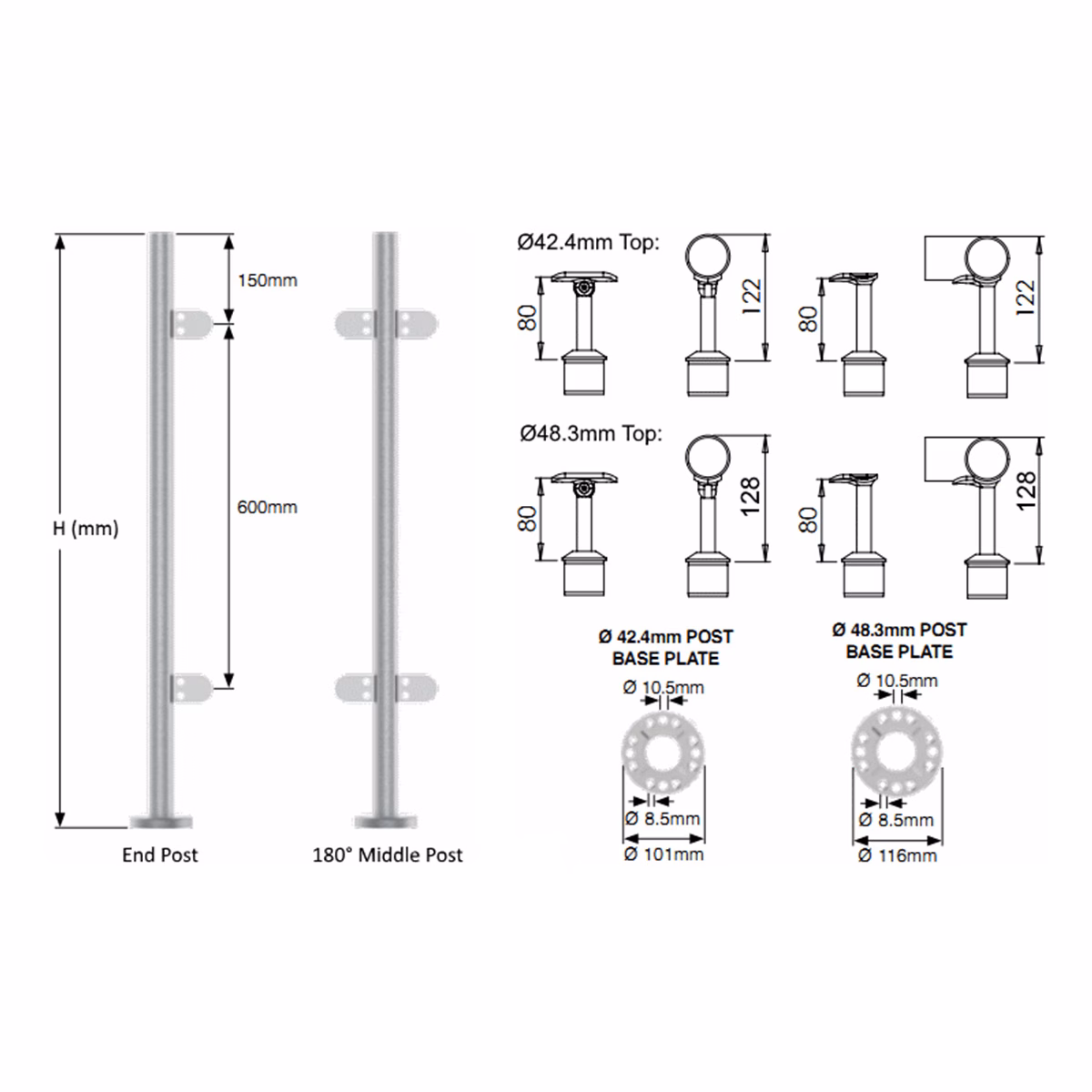 Glass Balustrade End Post - Image 2