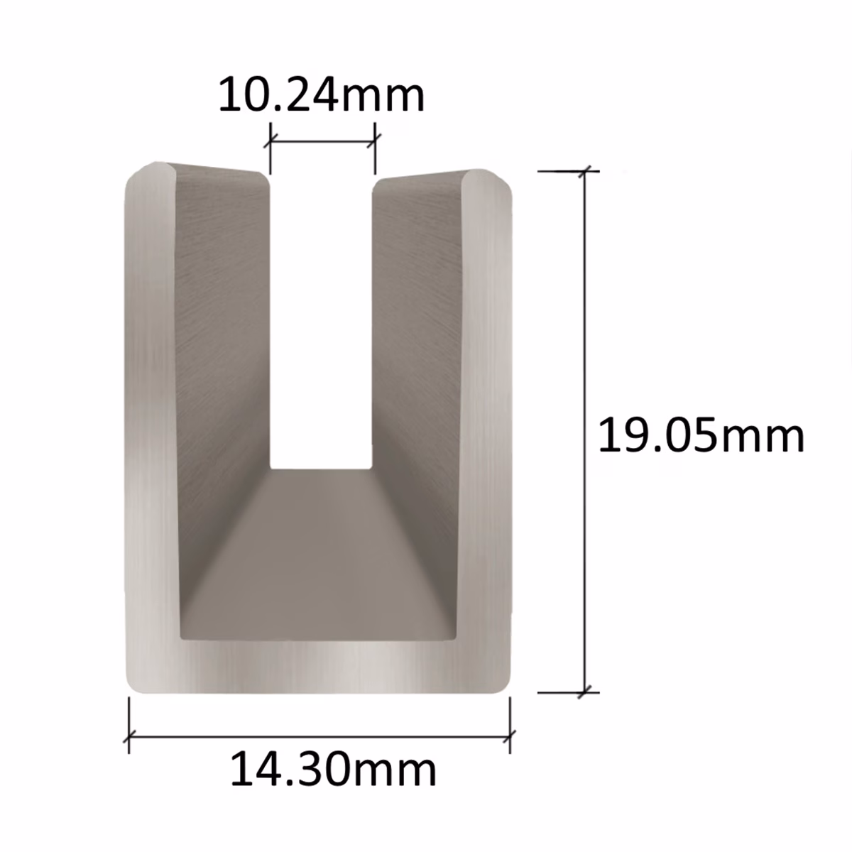 2,350mm Polished Aluminium Glazing Channels – 8mm – 10mm Glass - Image 3