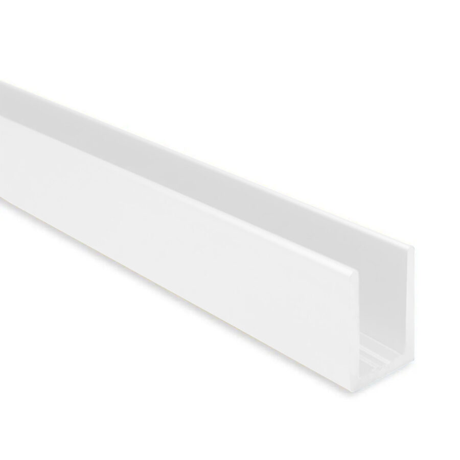 white glass shower screen channel