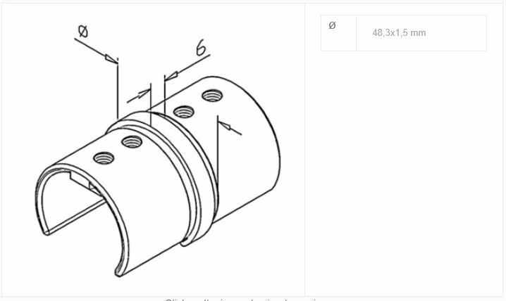 Satin Slotted Straight Connector For Slotted Tube Balustrade Handrail - Image 3